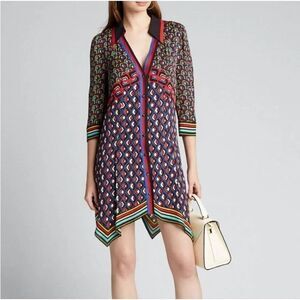 ALICE AND OLIVIA Conner Handkercheif Hem Mini Shirt Dress XS